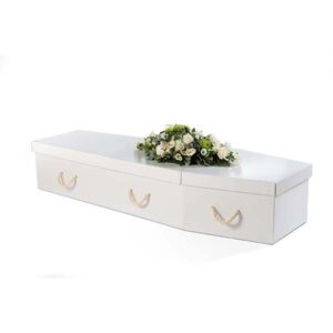 White Cardboard Traditional Coffin