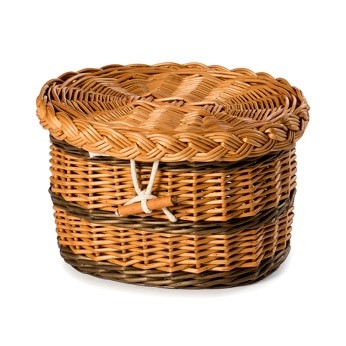English Willow Ashes Casket Brown