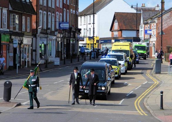 Surrey Ambulance's Russel Kempton Funeral Procession Dorking High Street